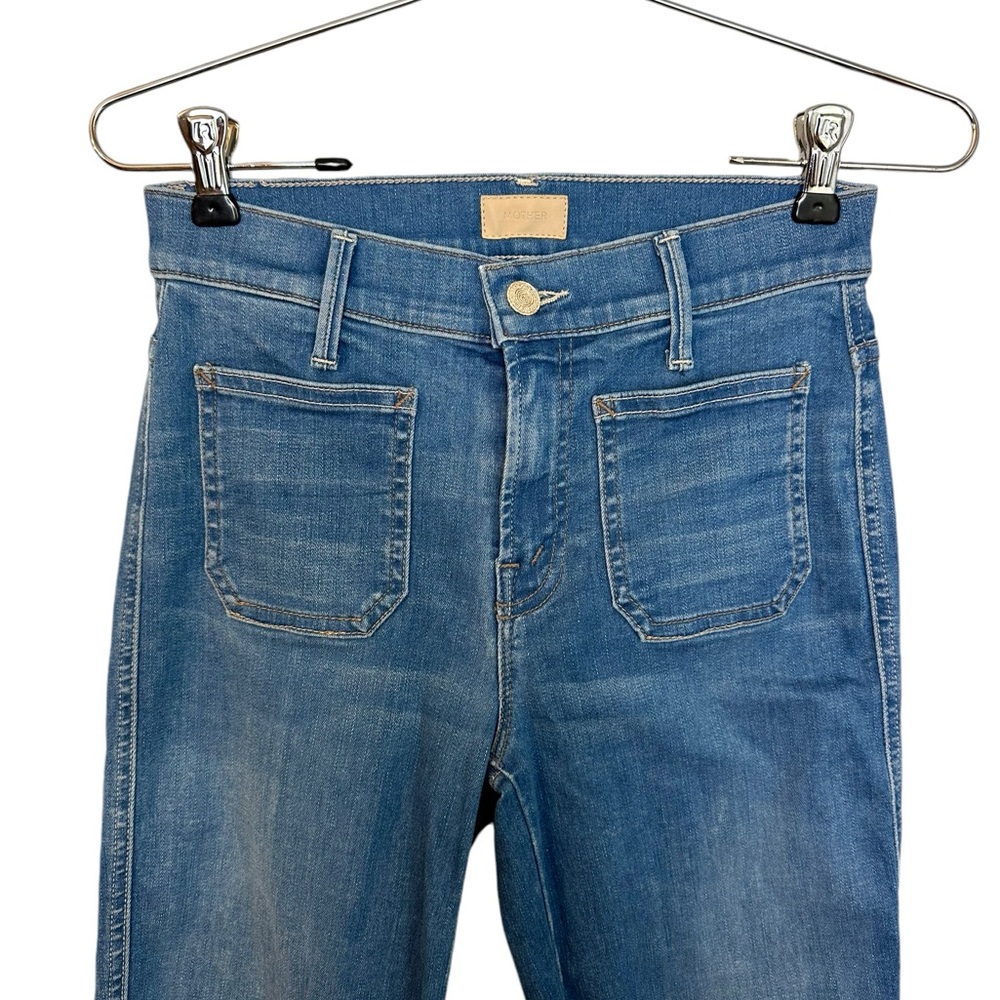 MOTHER Light Blue Cropped Ankle Jeans - Picture 5 of 11